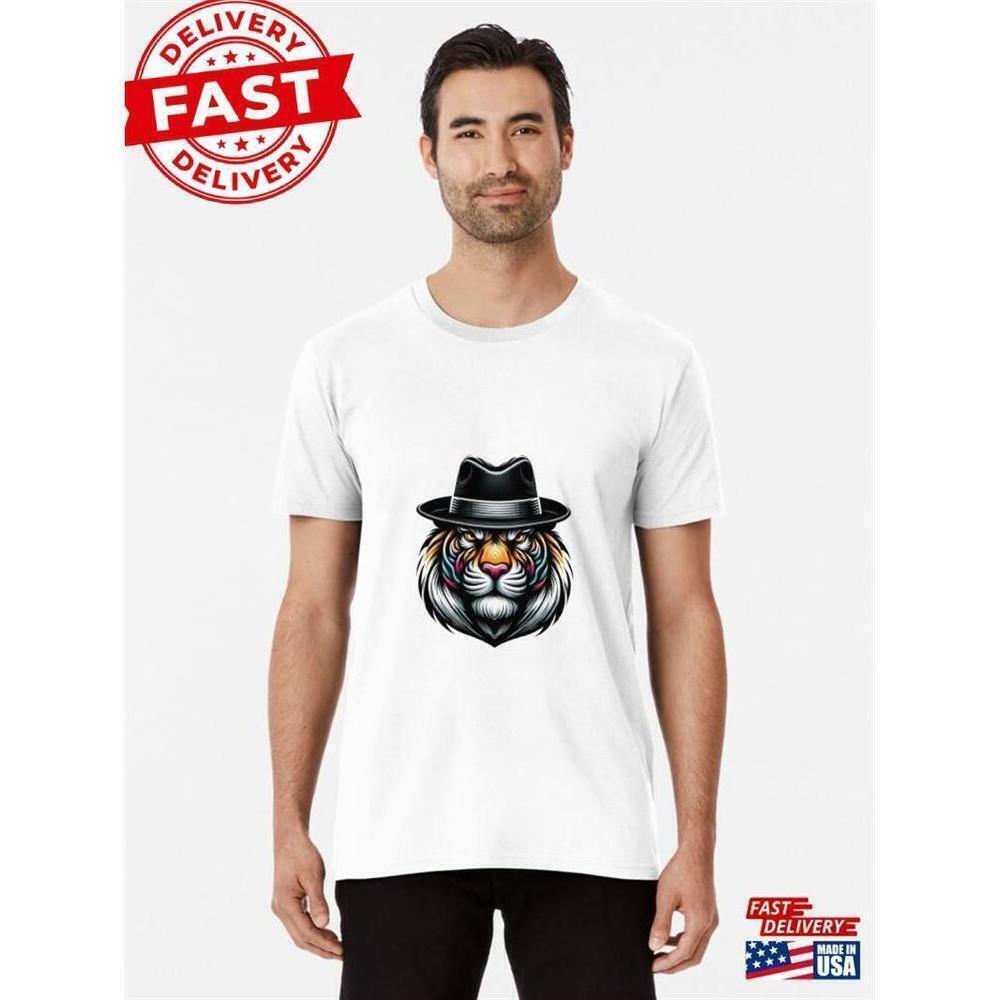Tiger With Hat Original Illustration Premium T-Shirt
